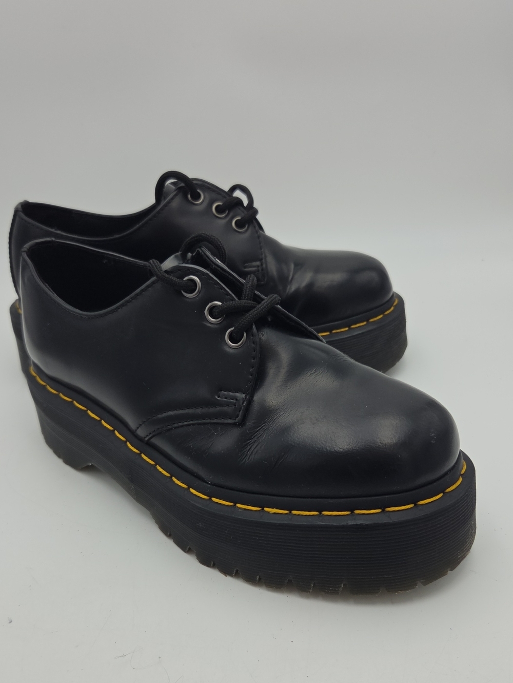 Dr Doc Martens 1461 Quad Smooth Leather Platform US Women’s Size 7 Black